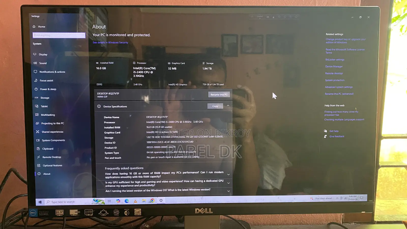 Desktop Computer 16GB Intel Core i5 HDD+SSD 2T