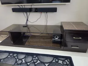 Media TV, IJoy Sound System and Media Console (Table Under TV)