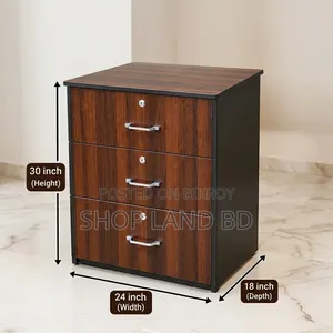 3 Drawer Almirah | Wooden File Cabinet with Lock.