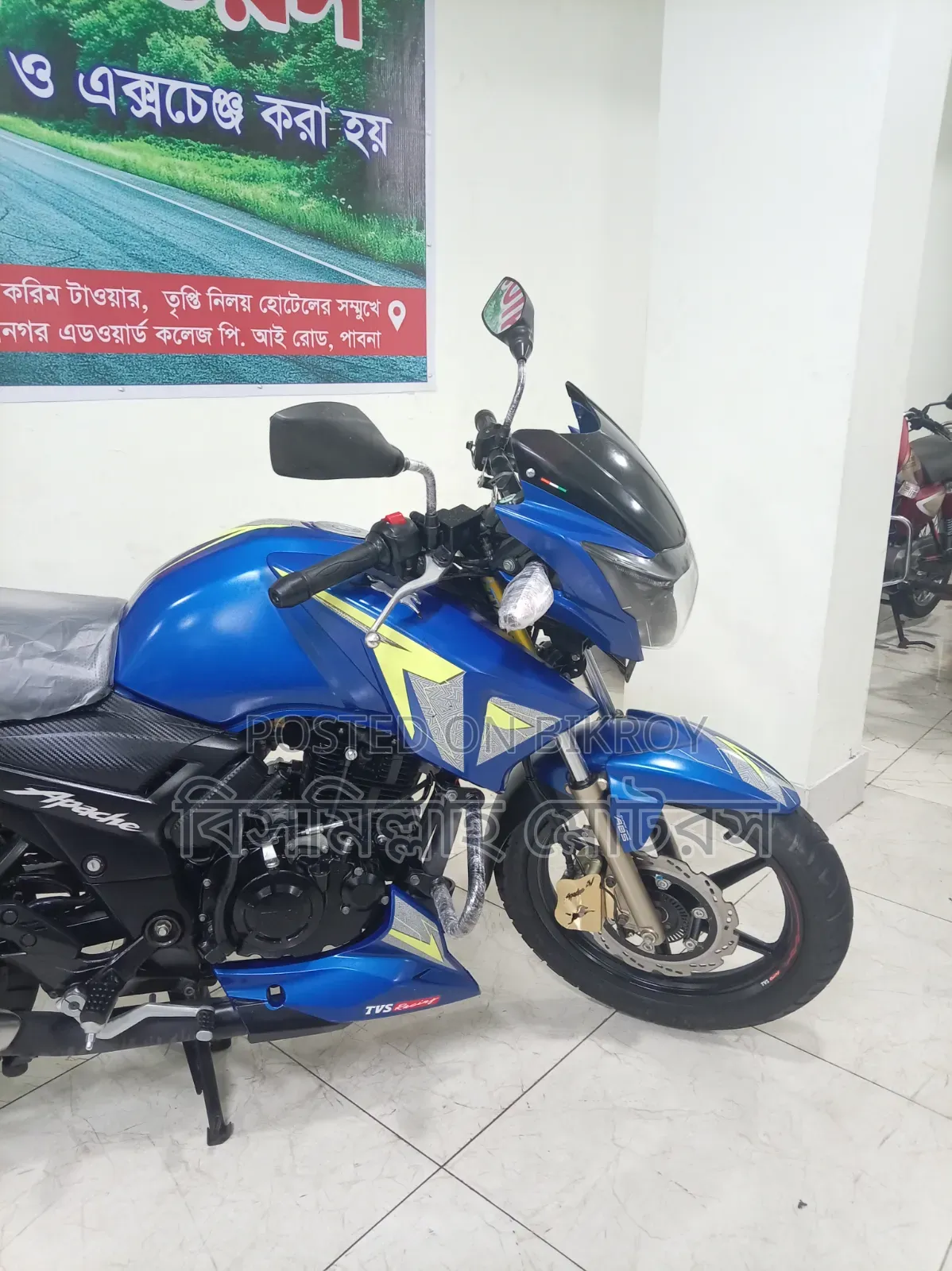 New TVS Apache RTR 160 2V ABS 2025 Blue