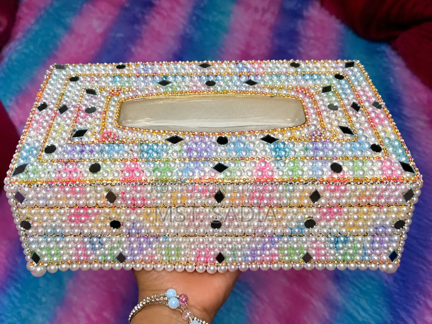 Gorgeous Beaded Handmade Tissue Box (1 Piece)