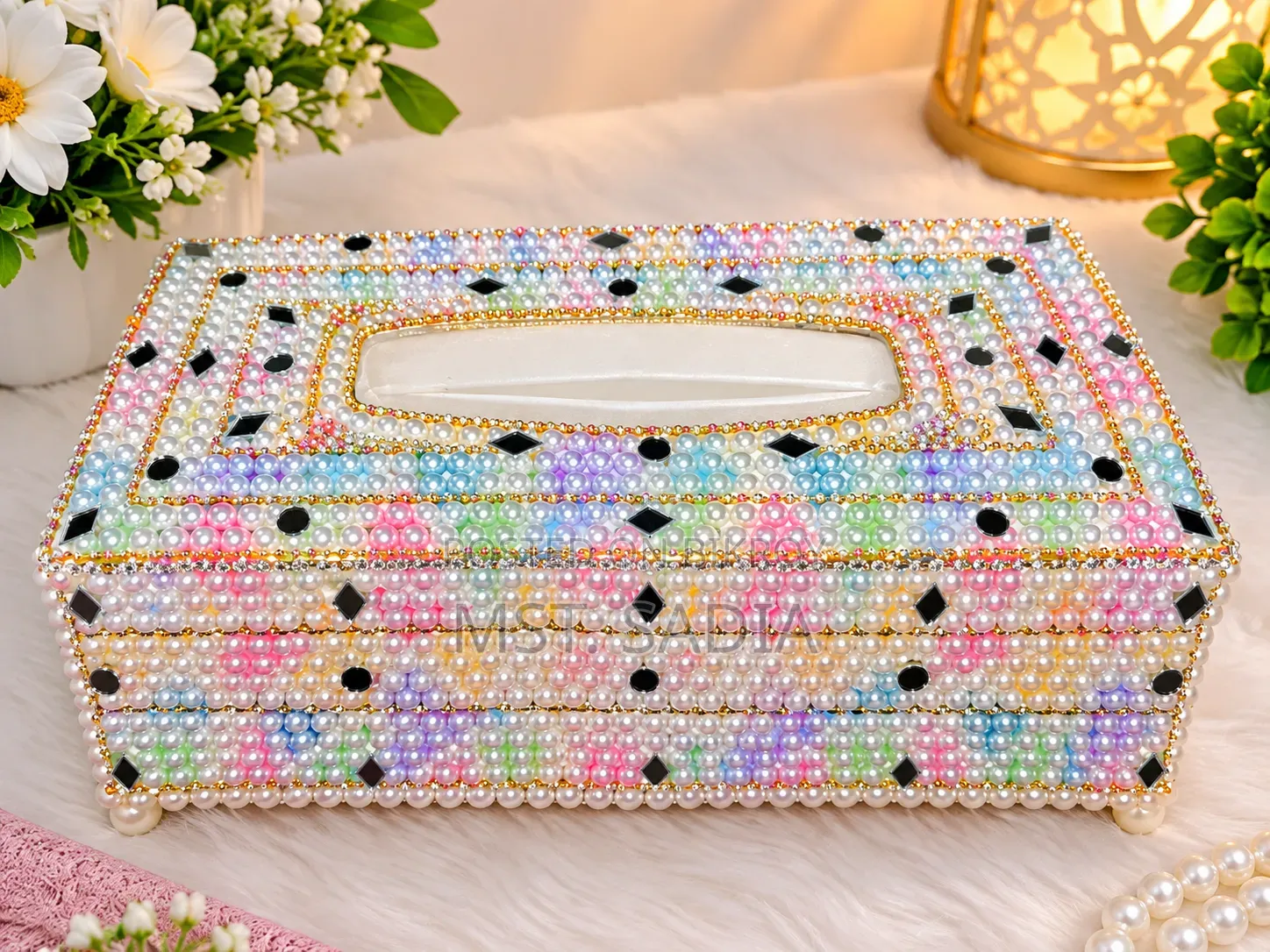 Gorgeous Beaded Handmade Tissue Box (1 Piece)