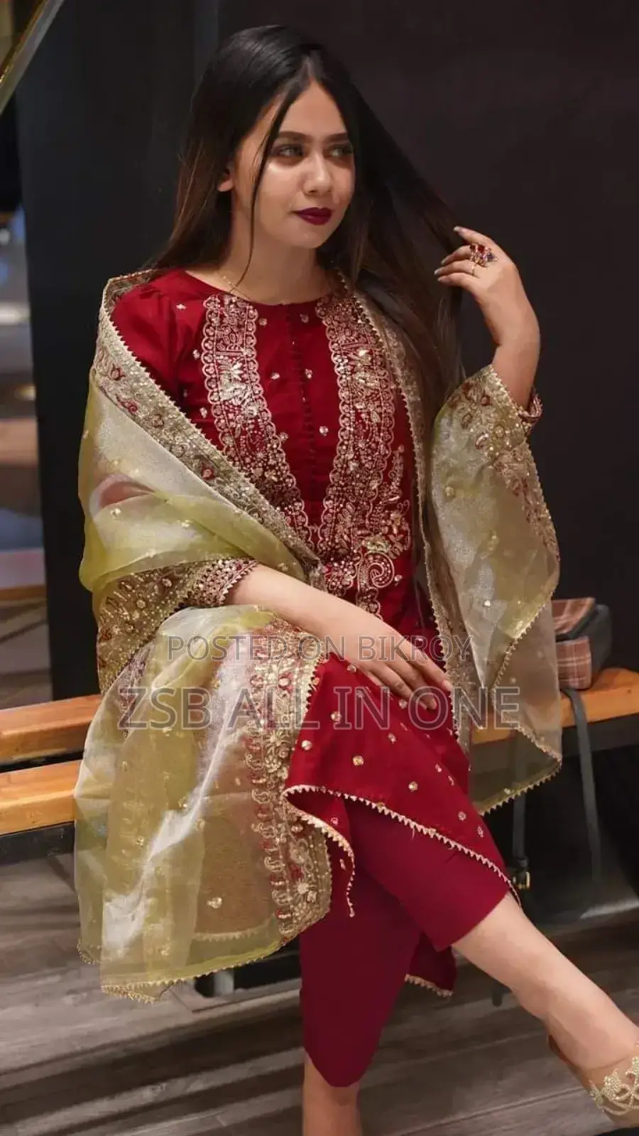 জর্জেট থ্রি পিস ড্রেস নতুন পণ্য