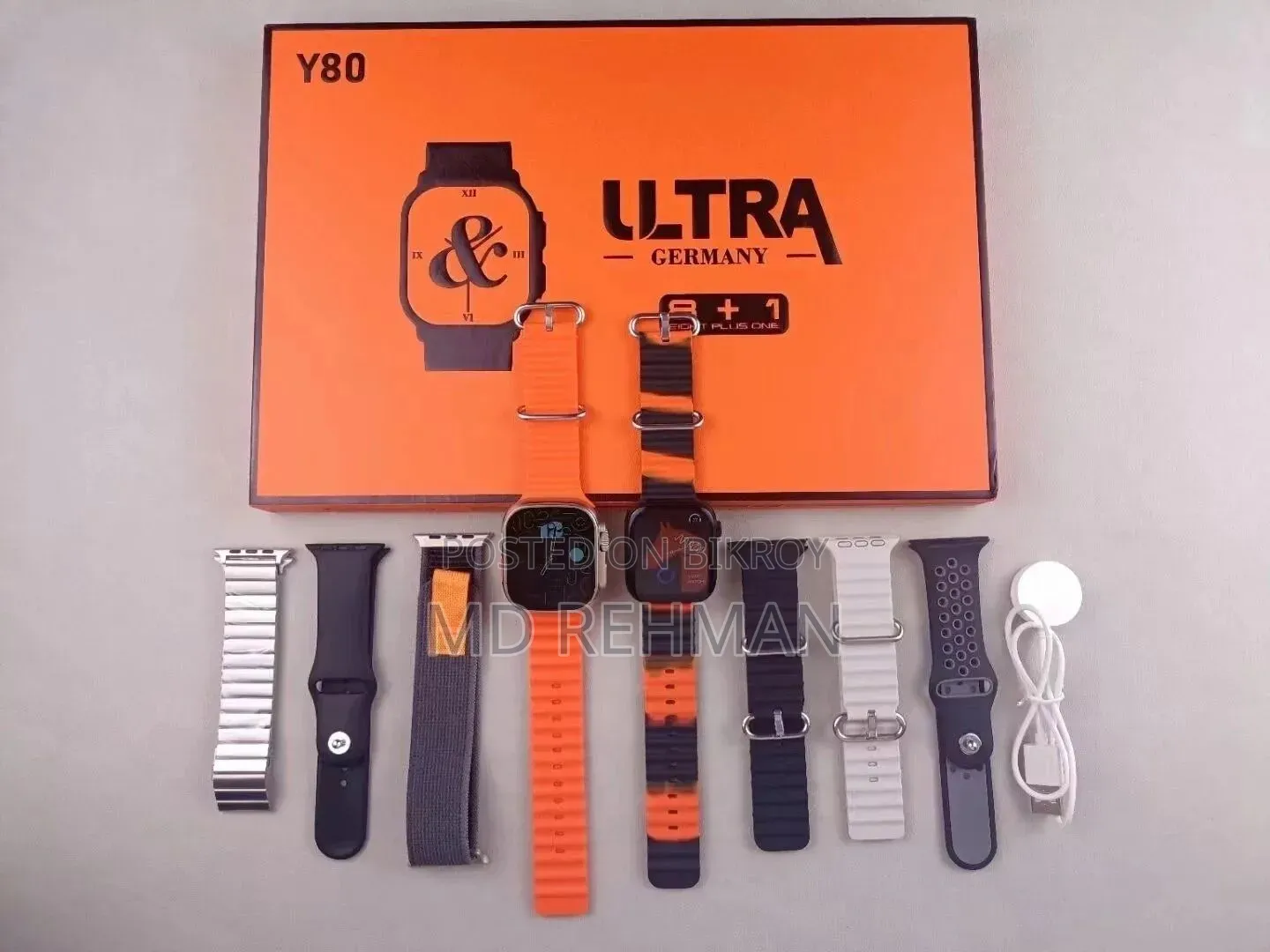 Y80 Ultra Smartwatch With 8 Straps (Intact Brand New)