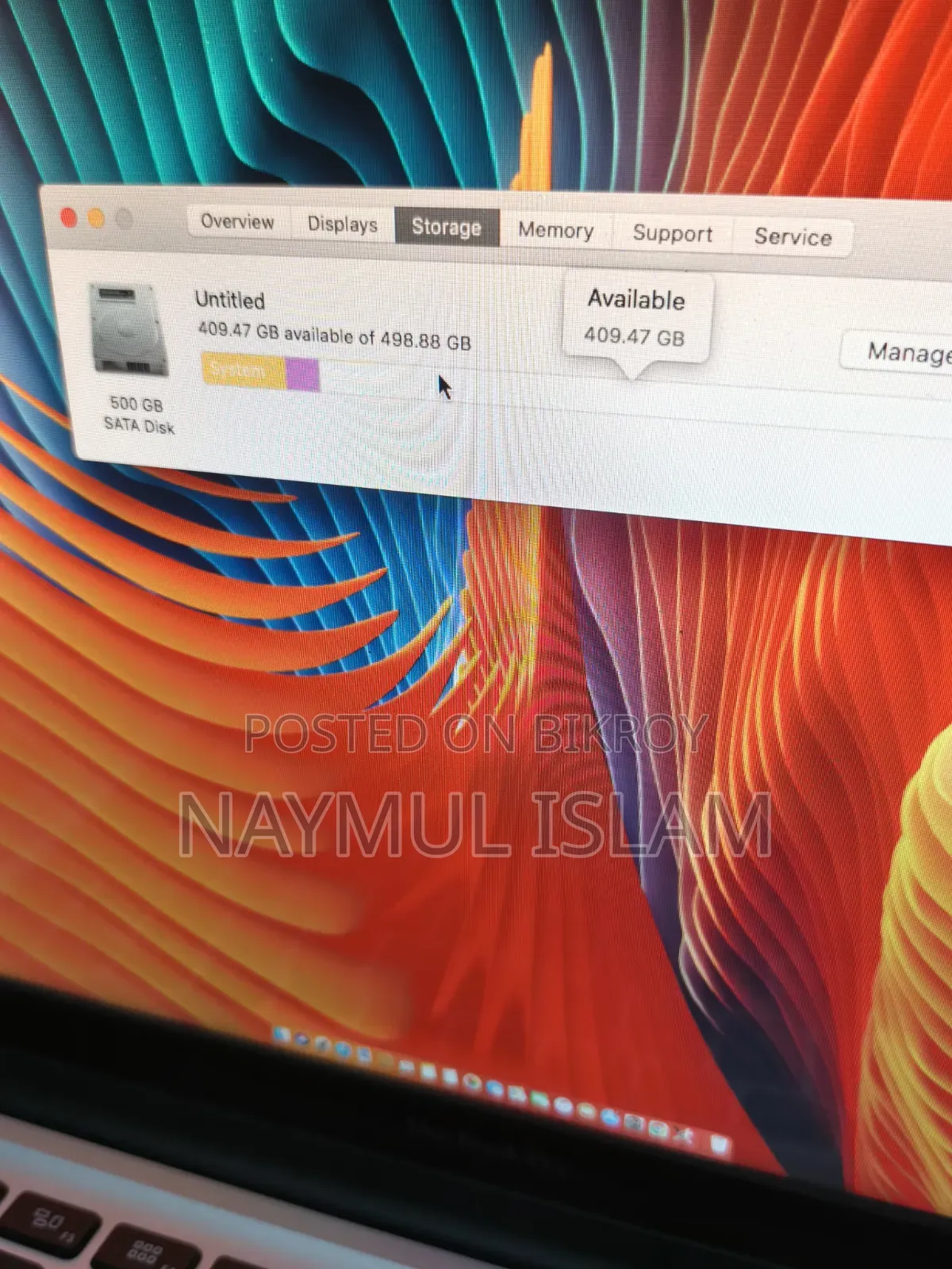 Laptop Apple MacBook Pro 8GB Intel Core i7 HDD 500GB