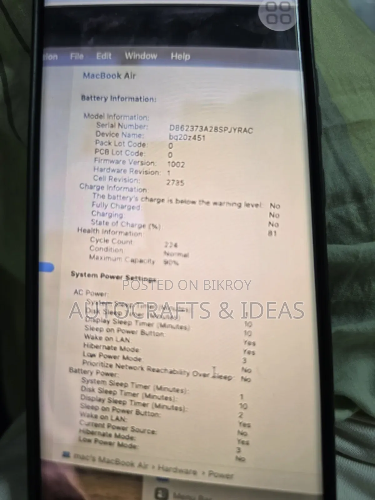 Laptop Apple MacBook Air 2020 8GB Apple M1 HDD 256GB