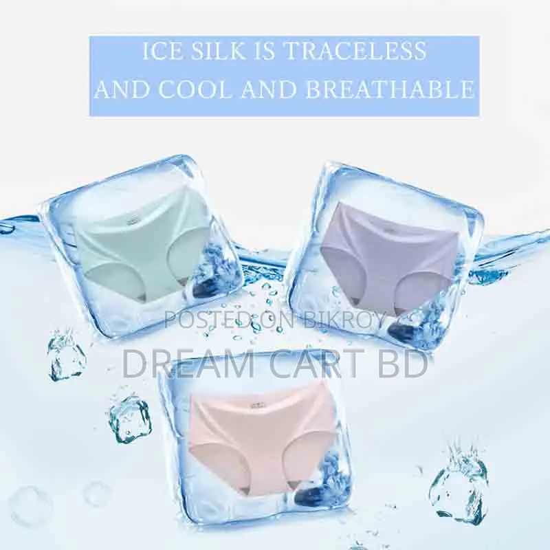 Seamless Ice Silk Panties for Women Breathable Low-Rise Briefs