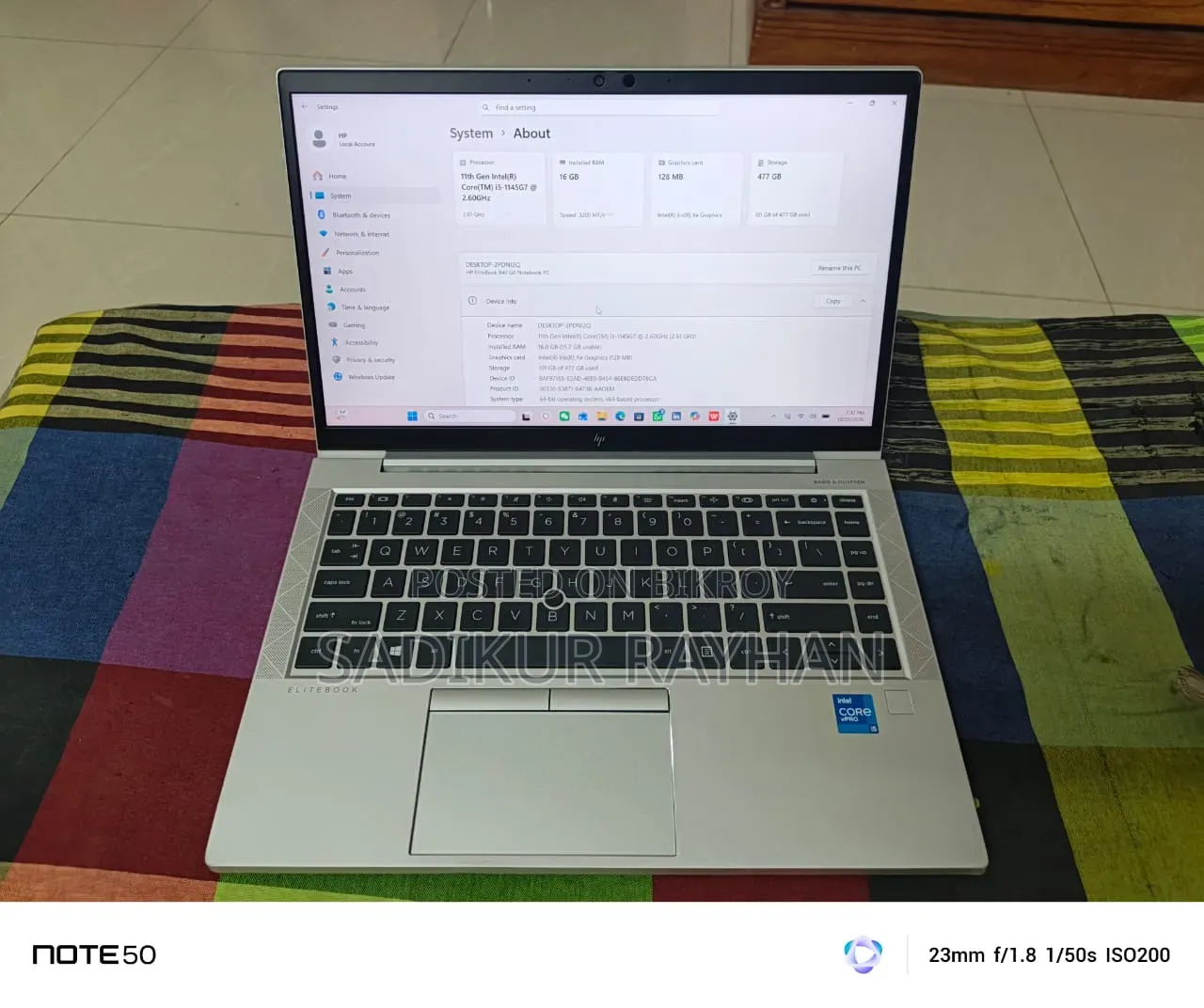 Laptop HP EliteBook 840 G8 16GB Intel Core i5 SSD 512GB