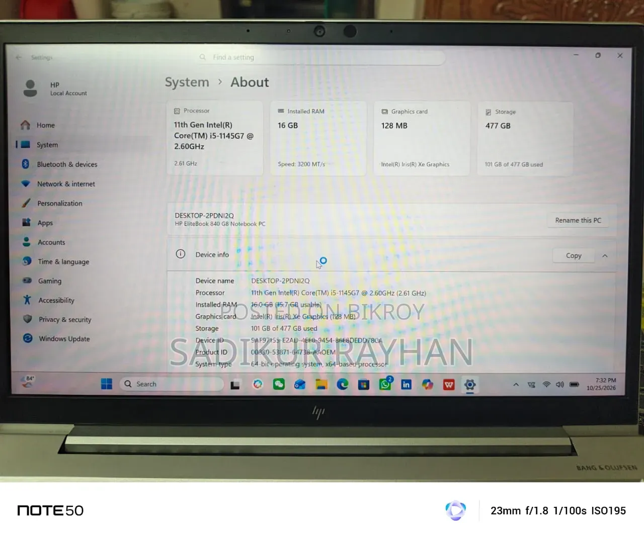 Laptop HP EliteBook 840 G8 16GB Intel Core i5 SSD 512GB
