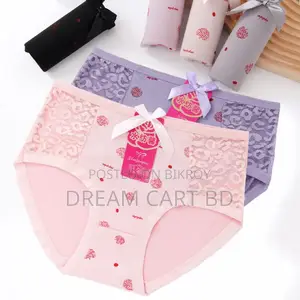 Shuifangxia Women Soft Breathable Cotton Lace Briefs