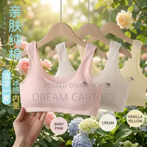 Soft Cotton Ribbed Training Bra for Teen Girls