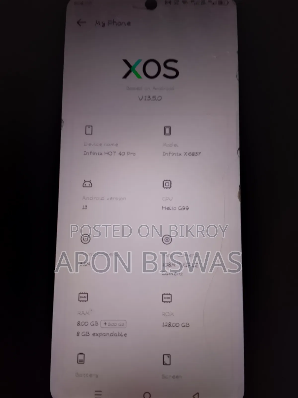 Infinix Hot 40 Pro 128 GB Black