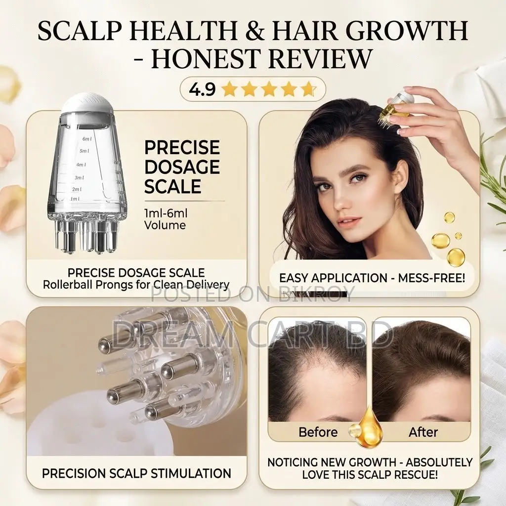 Scalp Oil Applicator Massage Comb 6ml Hair Serum Liquid Massager