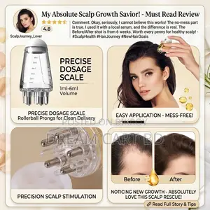 Scalp Oil Applicator Massage Comb 6ml Hair Serum Liquid Massager