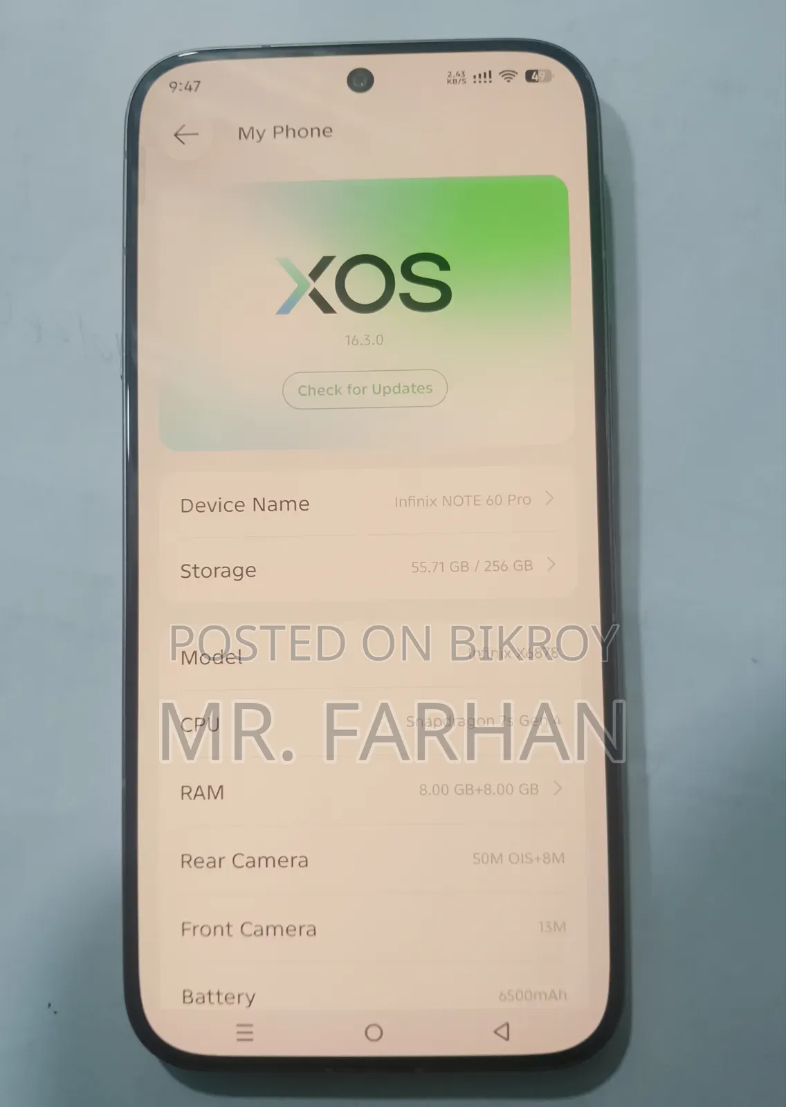 ইনফিনিক্স নোট ৬০ প্রো ২৫৬ জিবি গ্রে