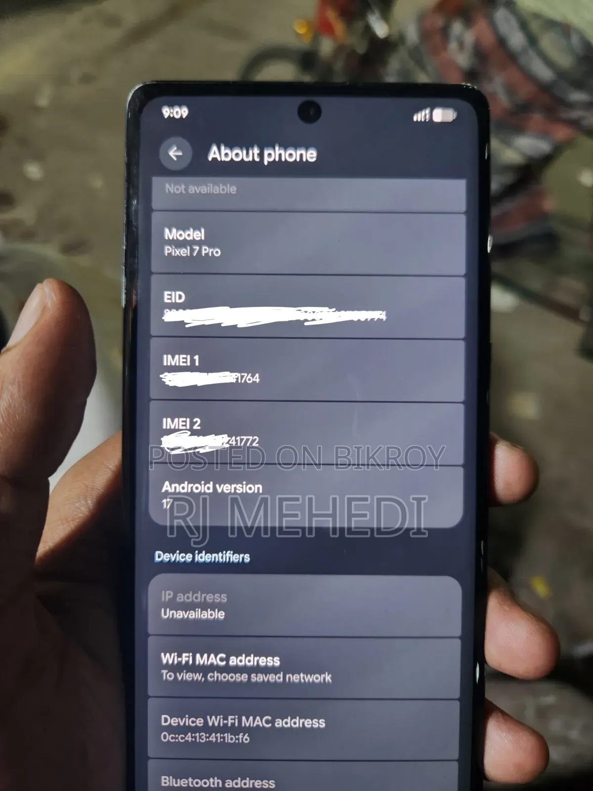 গুগল পিক্সেল ৭ প্রো ১২৮ জিবি ব্ল্যাক