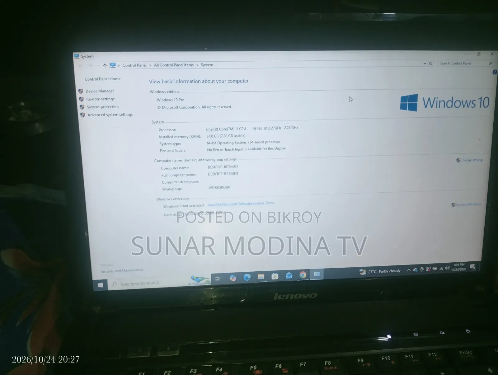 Laptop Lenovo 8GB Intel Core i5 HDD 320GB