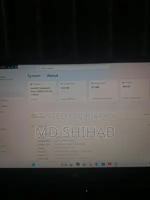 Laptop 8GB Intel Pentium SSD 256GB