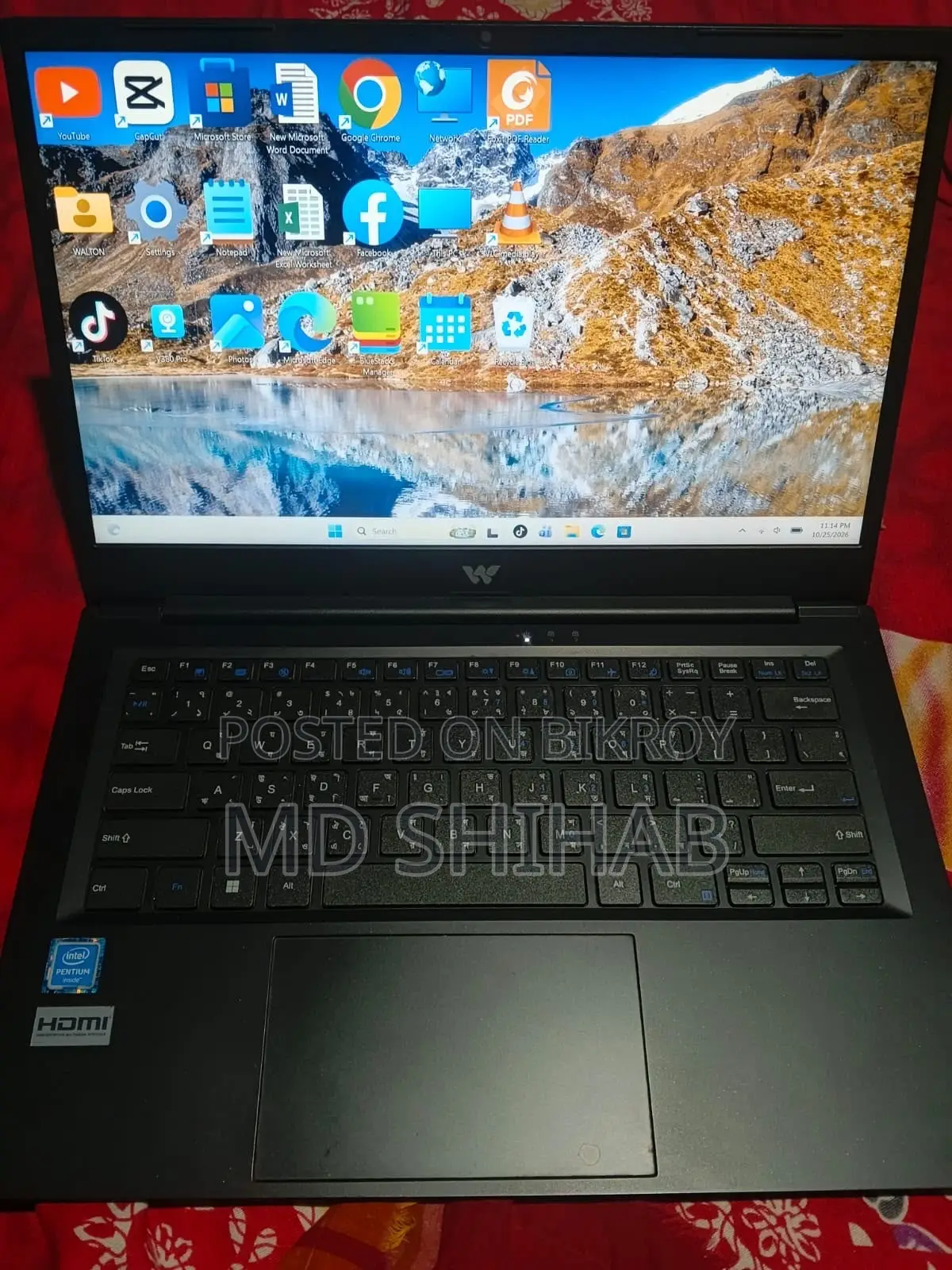 Laptop 8GB Intel Pentium SSD 256GB