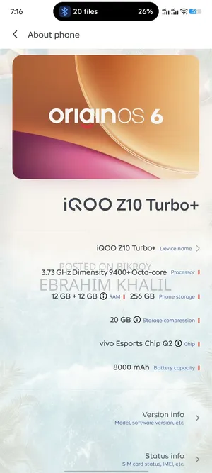 Vivo iQOO Z10 Turbo+ 256 GB White