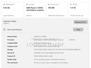 Desktop Computer Gigabyte GB-BXi7H-5500 8GB AMD Ryzen 5 HDD+SSD 1T