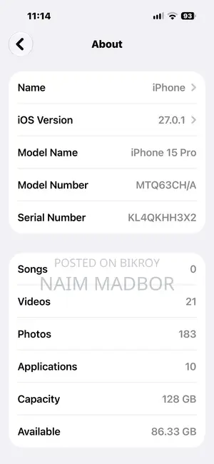 Apple iPhone 15 Pro 128 GB Gray