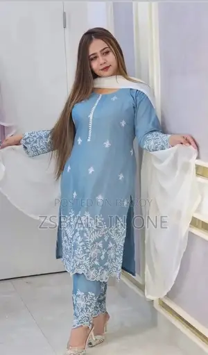 Cotton Embroidery Three Piece