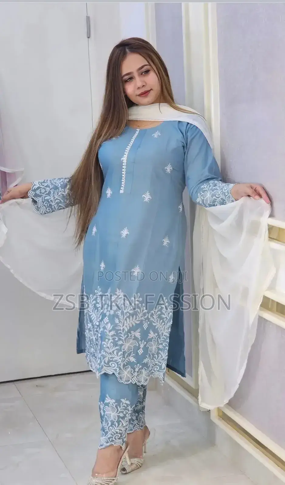 Cotton Embroidery Three Piece