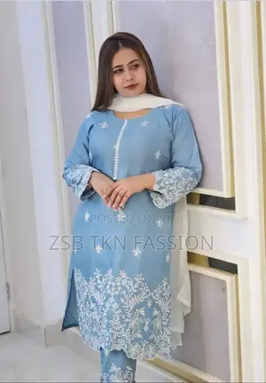 Cotton Embroidery Three Piece