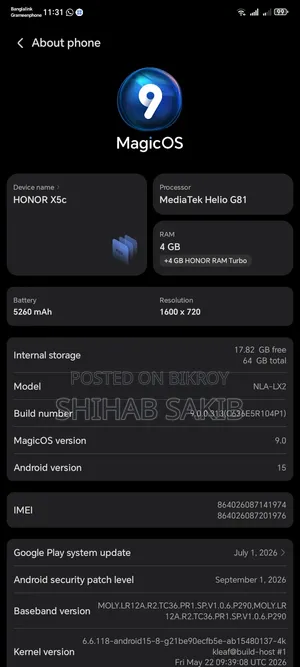 Honor X5c Plus 64 GB Black