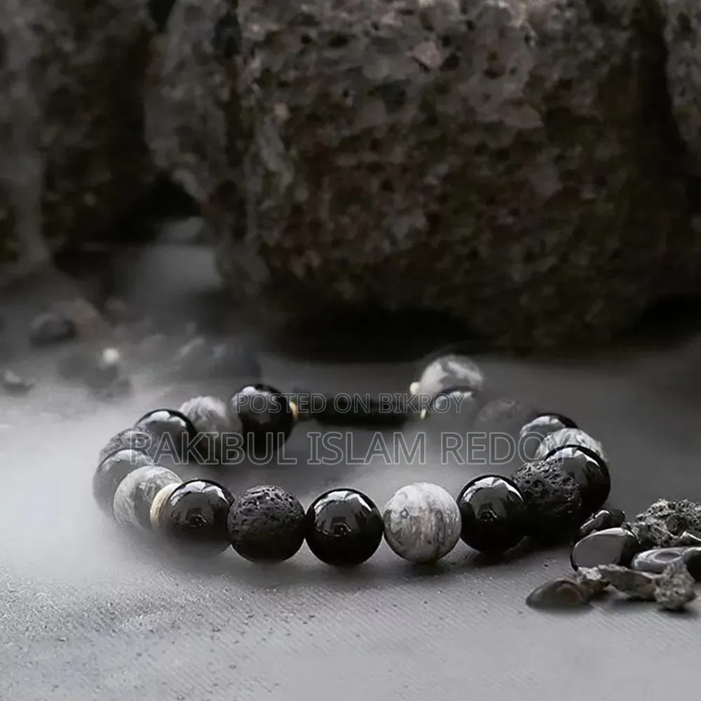 Black & White Stone Beaded Bracelet