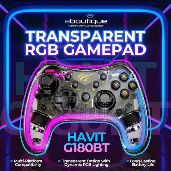 HAVIT Gamenote G180BT Transparent RGB Gamepad