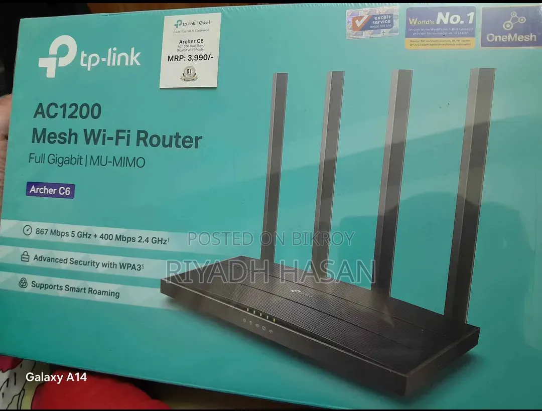 TP-Link Archer C6 AC1200 Dual Band Gigabit WiFi Router