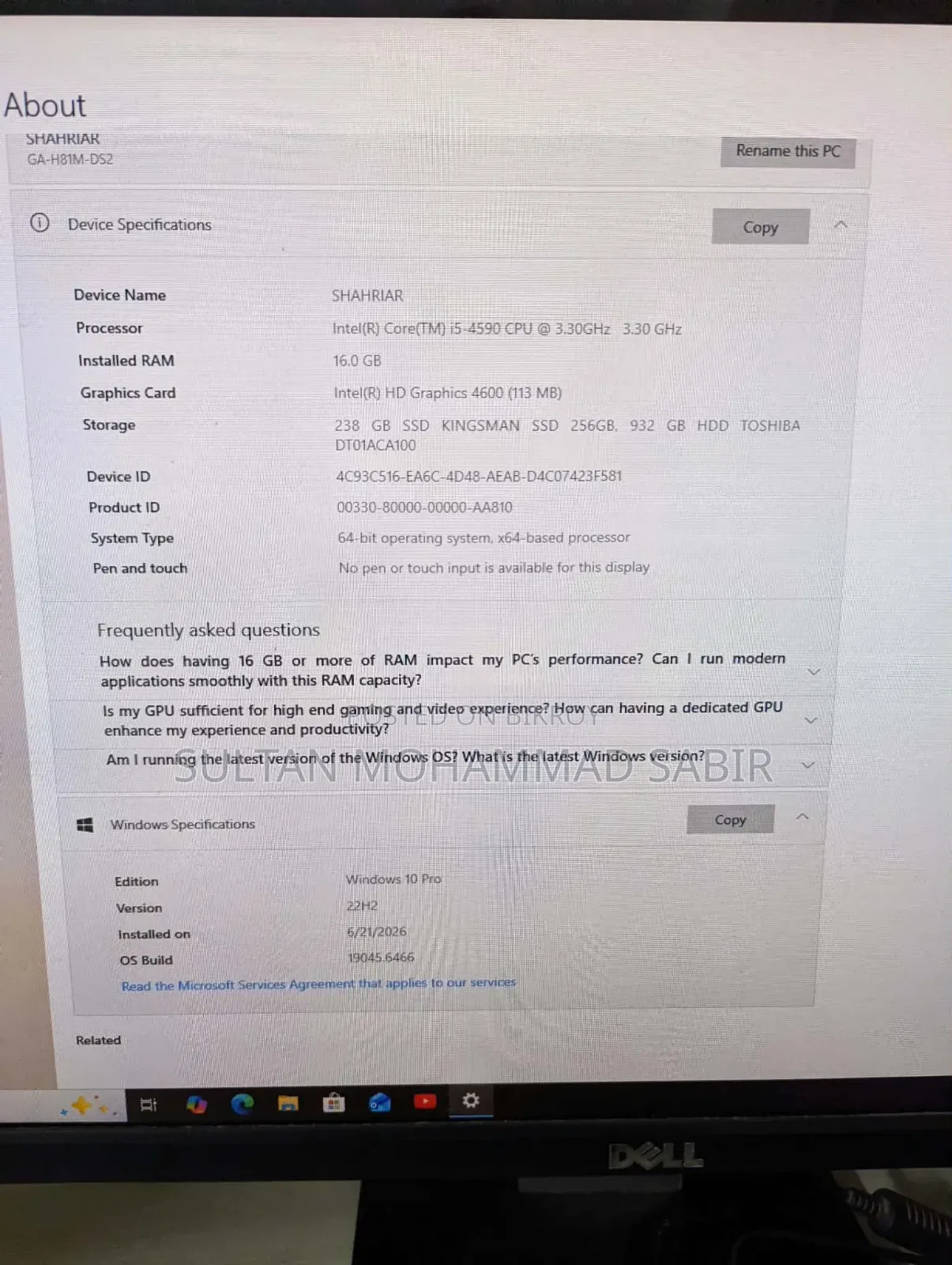 Desktop Computer 16GB Intel Core i5 HDD+SSD 1T