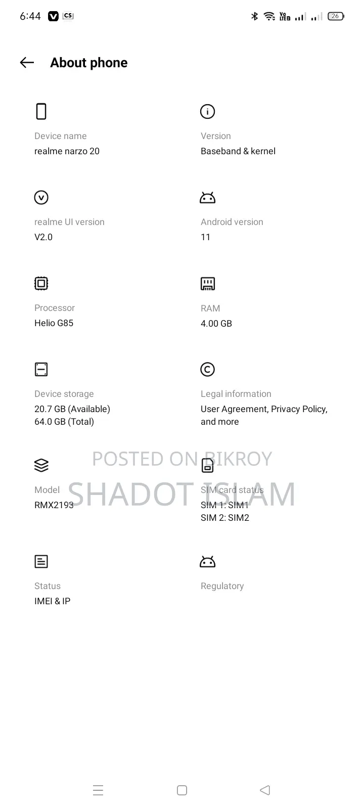 Realme Narzo 20 64 GB
