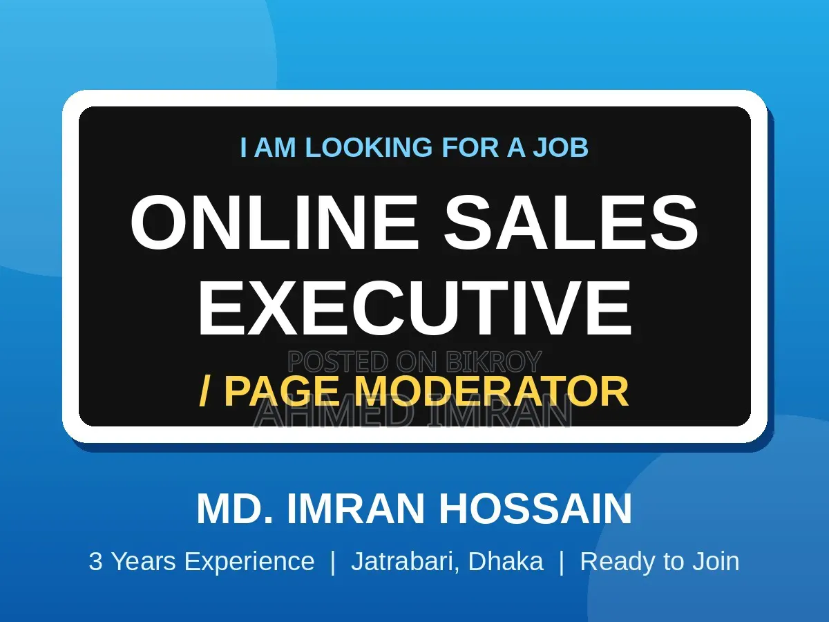 Online Sales Executive / Page Moderator