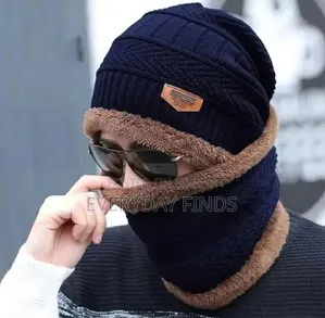 Premium Winter Beanie Hat & Neck Warmer Set - Warm Fleece Lined