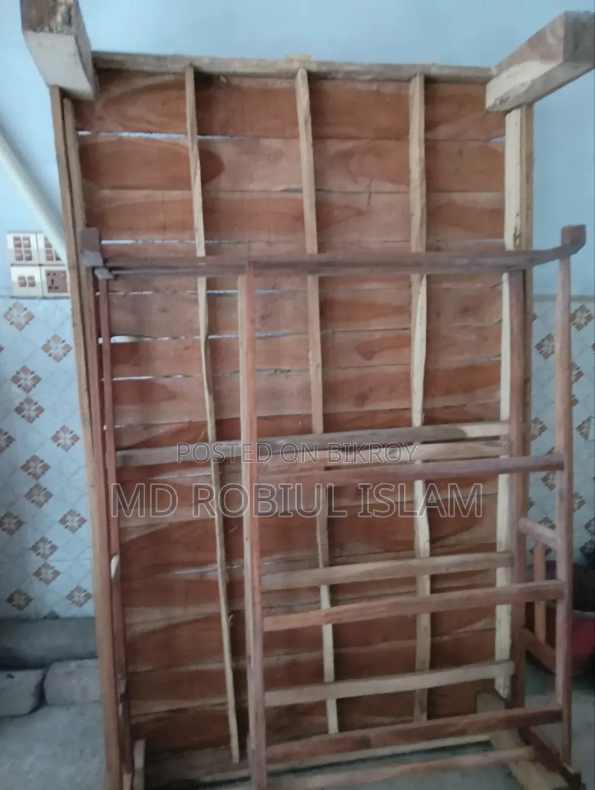 A fresh wooden bed