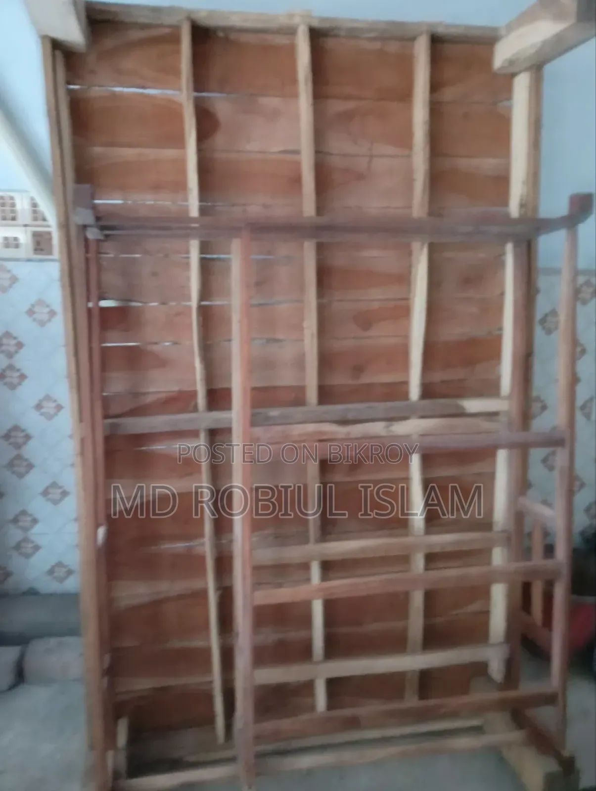 A fresh wooden bed