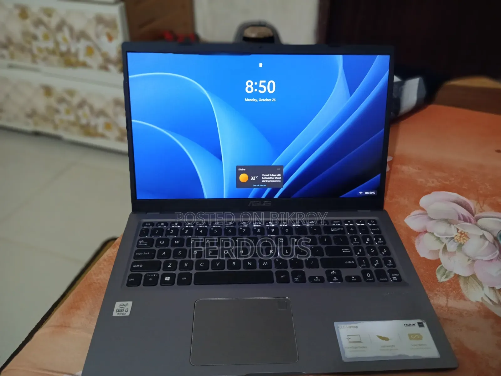Laptop Asus Vivobook 15 12GB Intel Core i3 SSD 128GB