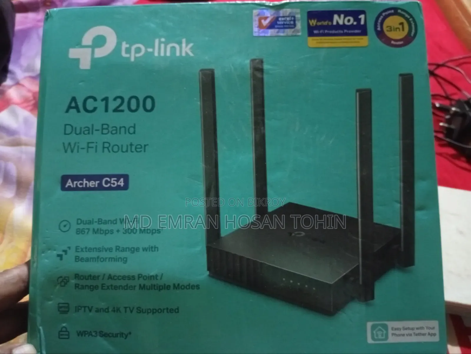 TP-Link AC 1200 Wi-Fi Router and Huawei Onu