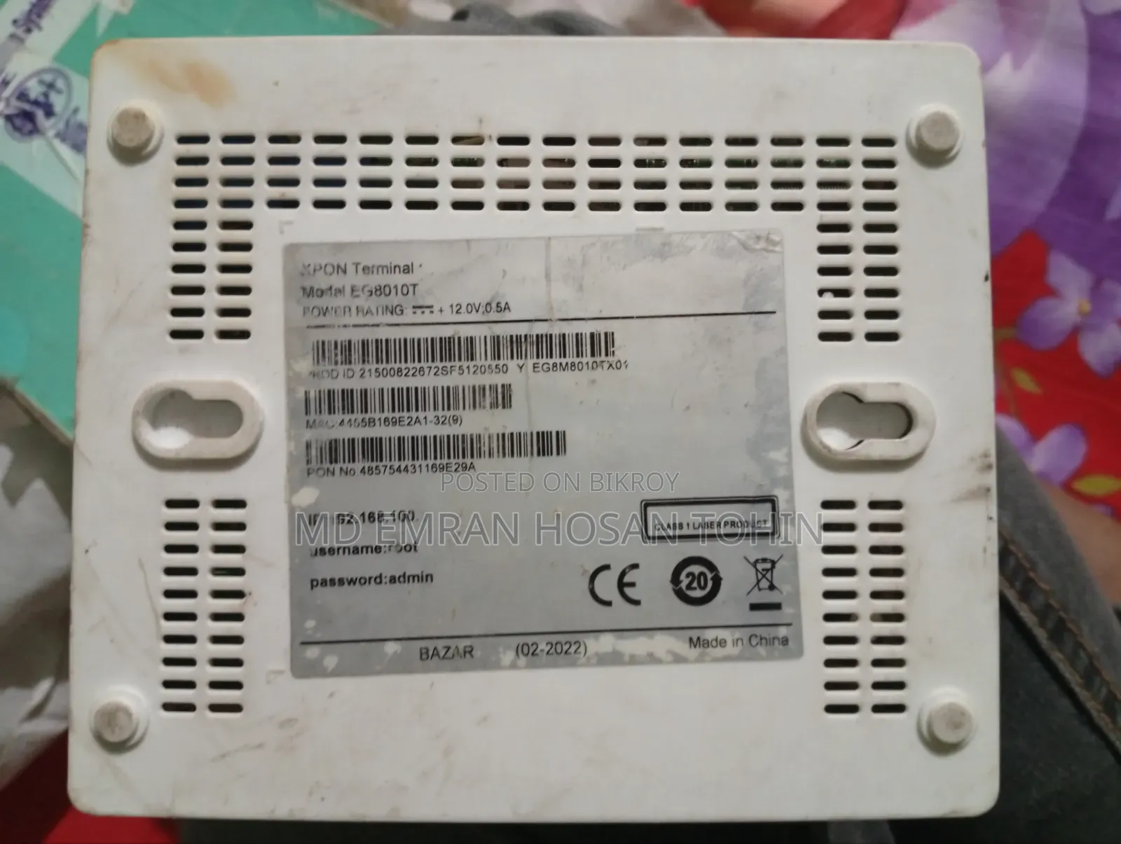 TP-Link AC 1200 Wi-Fi Router and Huawei Onu
