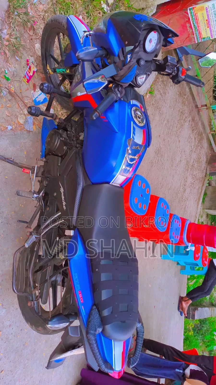 টিভিএস আপাচে আরটিআর ১৬০ ২ভি রিফ্রেশ এক্স-কানেক্ট ২০১৭ নীল