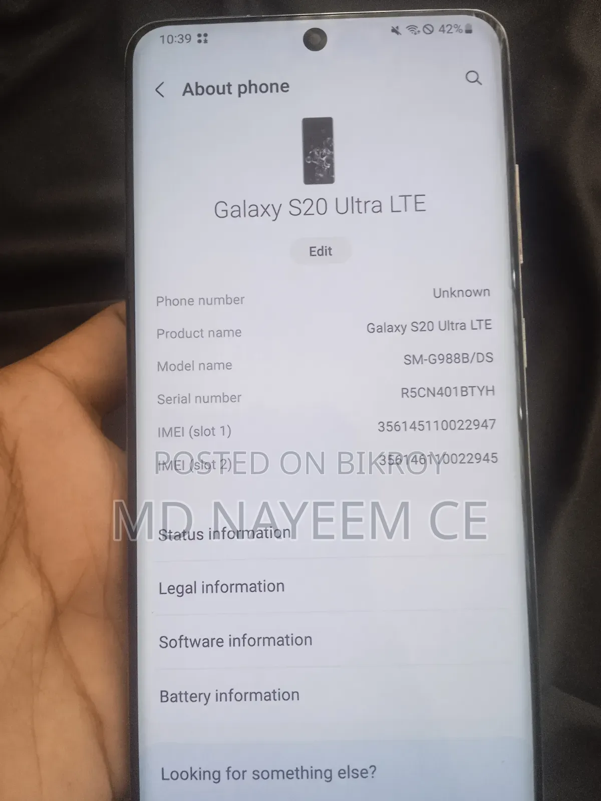 Samsung Galaxy S20 Ultra 128 GB Gray