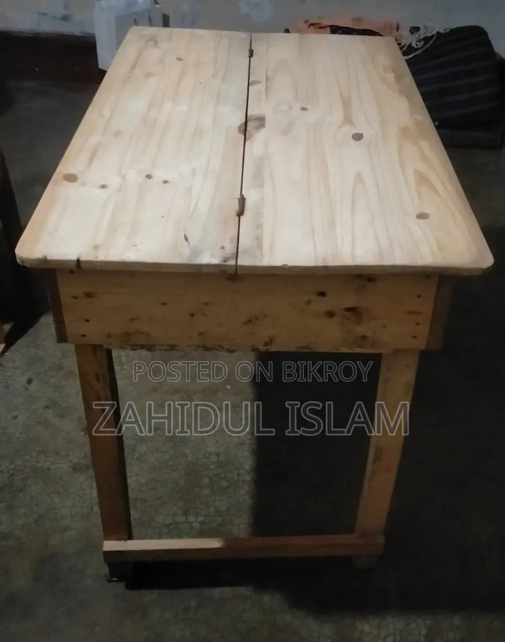 A wooden table and an RFL chair will be sold.