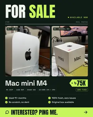 Desktop Computer Apple Mac Mini 16GB Apple M4 eMMC 256GB