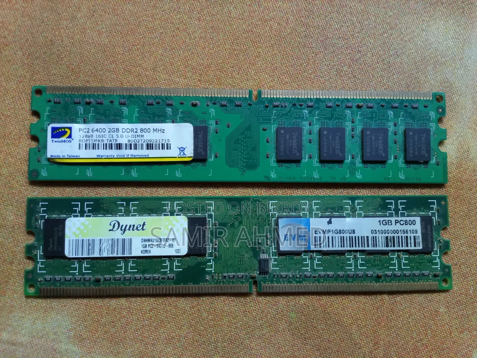 DDR2 RAM 1GB and 2GB 2 Sticks