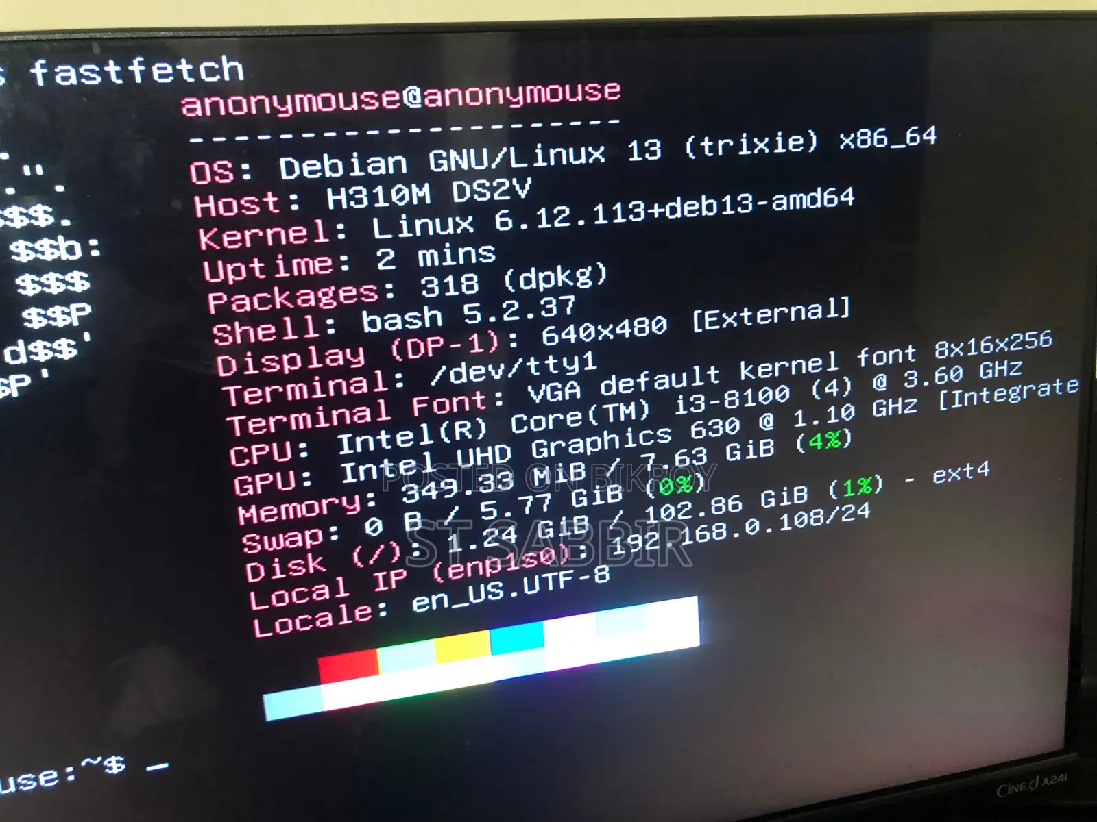 Desktop Computer Gigabyte 8GB Intel Core i3 SSD 128GB