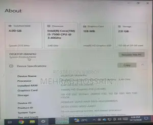 Desktop Computer Asus 4GB Intel Core i5 SSD 256GB