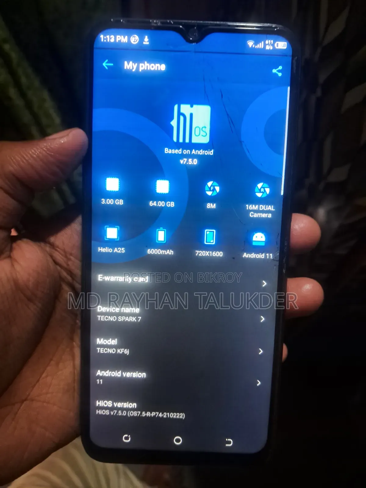 Tecno Spark 7 64 GB Black